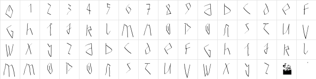 Athena Regular  glyph index