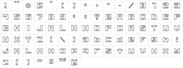 Kiloton Outline Normal  glyph index