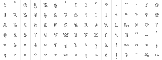 Hand Me Down O (BRK) Regular  glyph index