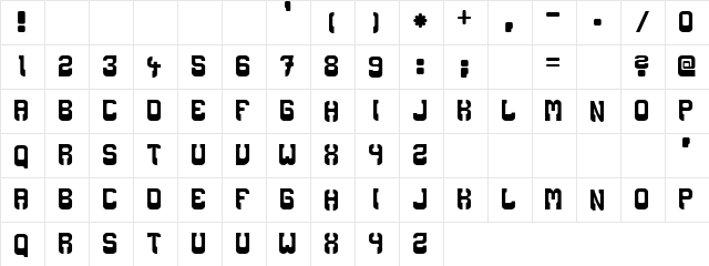 Closed Circuit Regular  glyph index