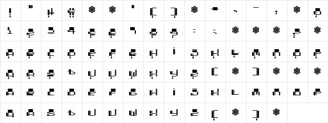 Oddessey 2000 Regular  glyph index