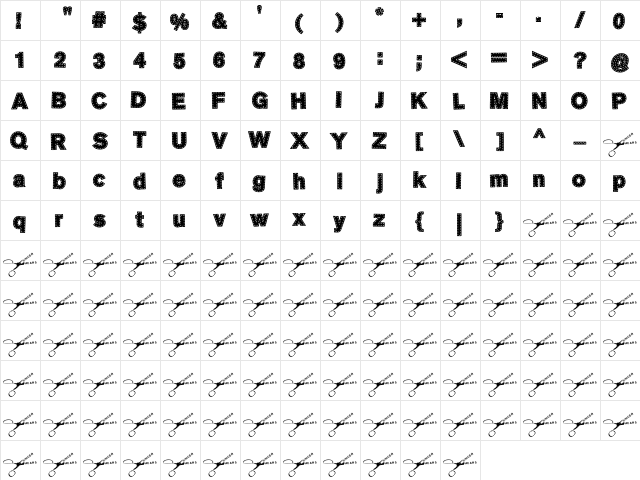 Singer Mears Regular  glyph index