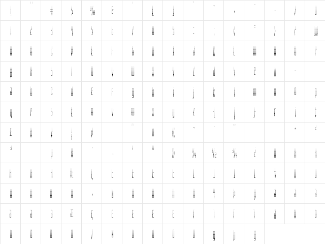 Phantacon Gradient Regular  glyph index