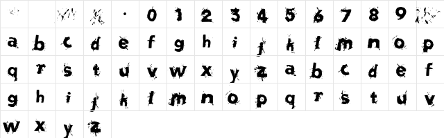 Salvation Regular  glyph index