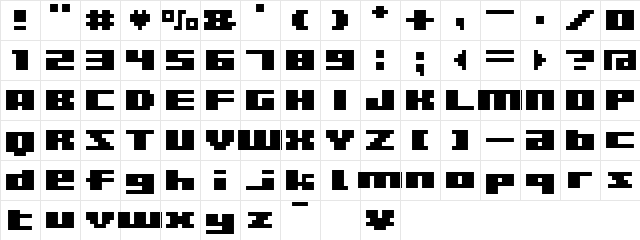 BM rizer A6  glyph index