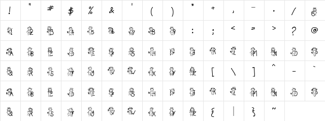 LD GradKids Regular  glyph index