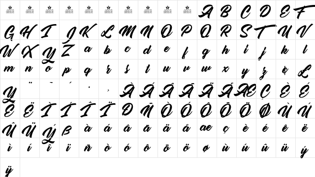 Orange Personal Use Regular  glyph index