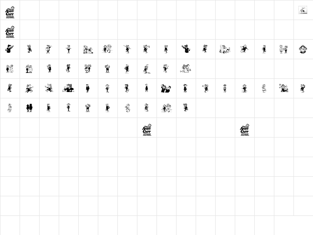 Andy Capp Regular  glyph index