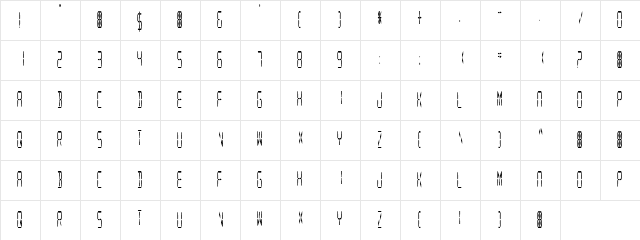 Digital Readout CondUpright Regular  glyph index