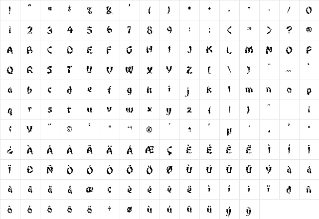 FZ WACKY 48 Normal  glyph index