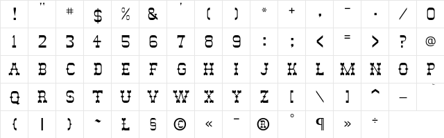 ItalianskyC Regular  glyph index