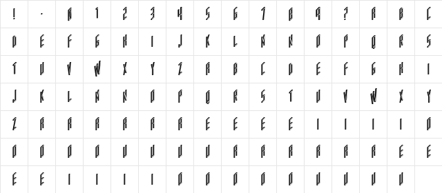 AC Framed Regular  glyph index