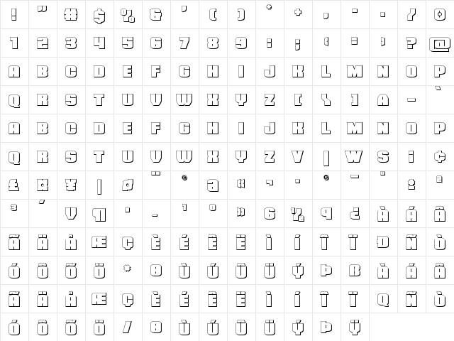 Elephant Gun 3D Regular  glyph index