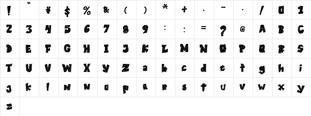 THEYGI Regular  glyph index