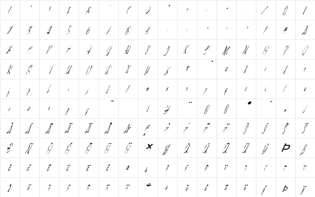 FZ WARPED 28 ITALIC Normal  glyph index