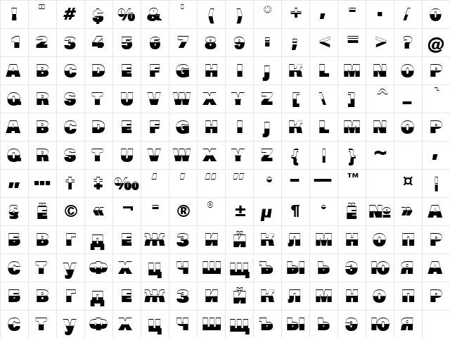 a_GroticTitulB&WHv Regular  glyph index