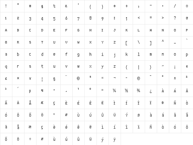 FS Blok Mix Regular  glyph index