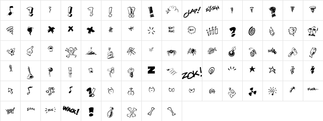 DamnedDingbatsEF Regular  glyph index