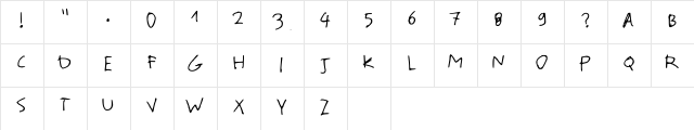 Out West Regular  glyph index