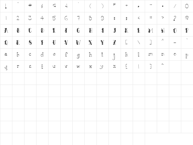 LD Daisy Regular  glyph index