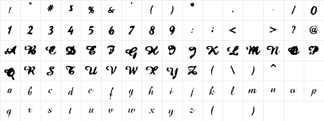 Concard Regular  glyph index