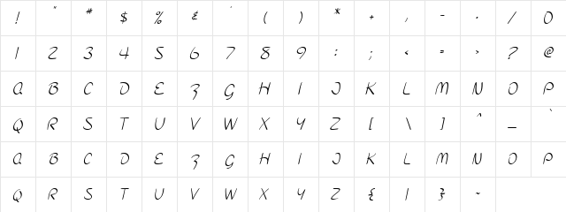 Kizzo Marshall Fcc Regular  glyph index