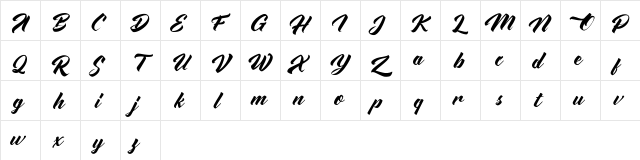 Advectionz FREE Regular  glyph index
