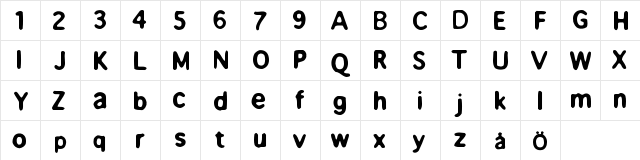 Beppofet Medium  glyph index