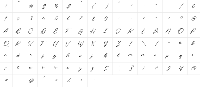 Geraldo Island Regular  glyph index