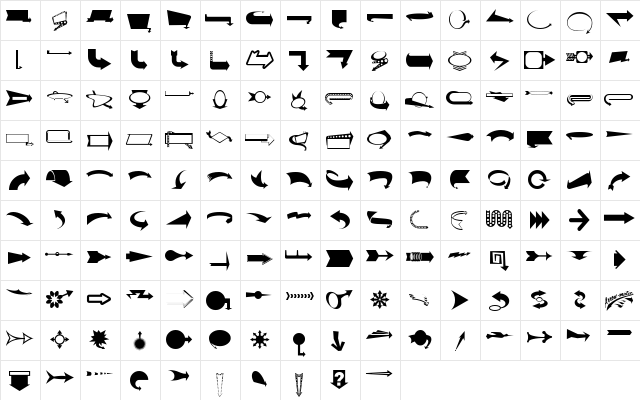 ArrowMatic A  glyph index
