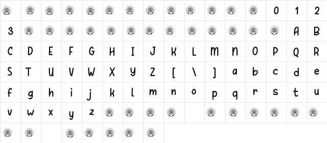 Lovely Crafter Demo Version Regular  glyph index