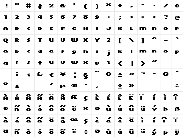 kroeger 04_65 Regular  glyph index