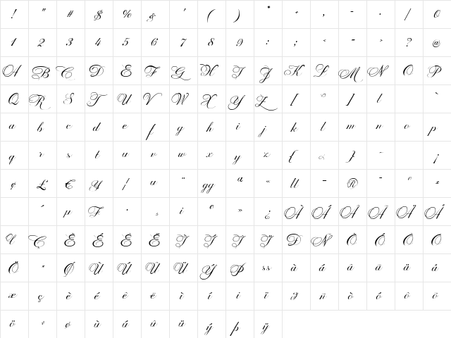 Prints Charming Regular  glyph index