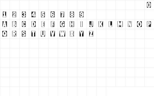 CF Letterpress Type Two PERSO Regular  glyph index