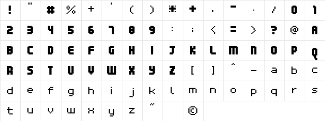 11px3bus Regular  glyph index