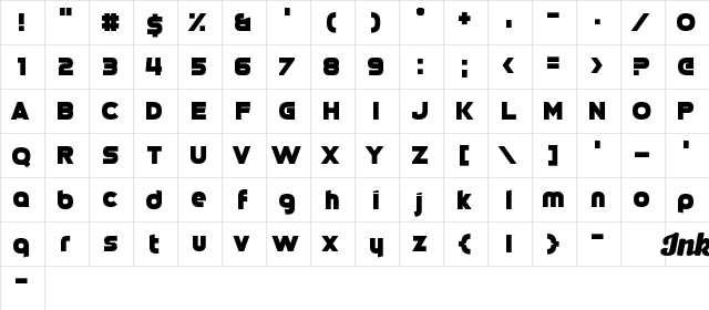 Cinqcent Regular  glyph index