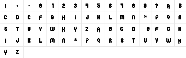Pornstar Regular  glyph index