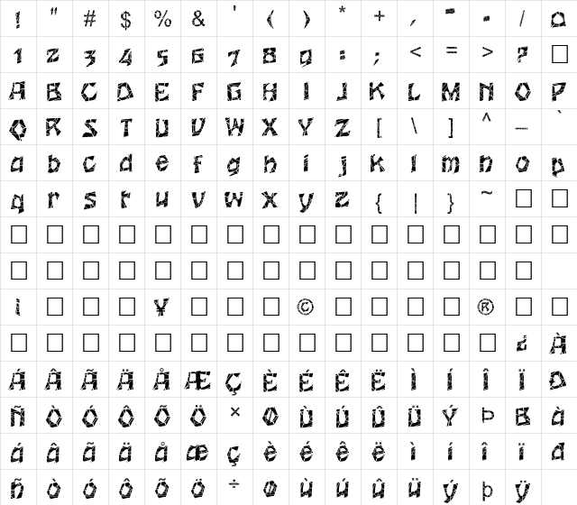 FZ JAZZY 12 CRACKED Normal  glyph index