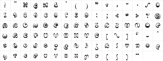 iAi Alphabet  glyph index
