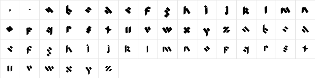 Broken Letters Regular  glyph index