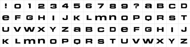 Cosmas Regular  glyph index