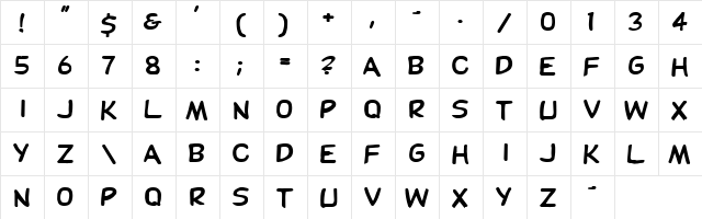 Pester 10 Regular  glyph index