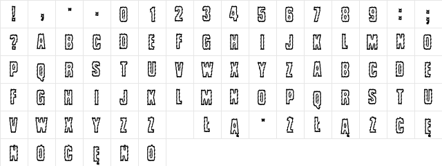 Brrritty Regular  glyph index