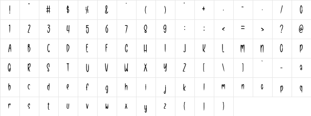 Halloween Night Regular  glyph index