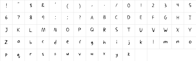 Gumbaldpfont Regular  glyph index