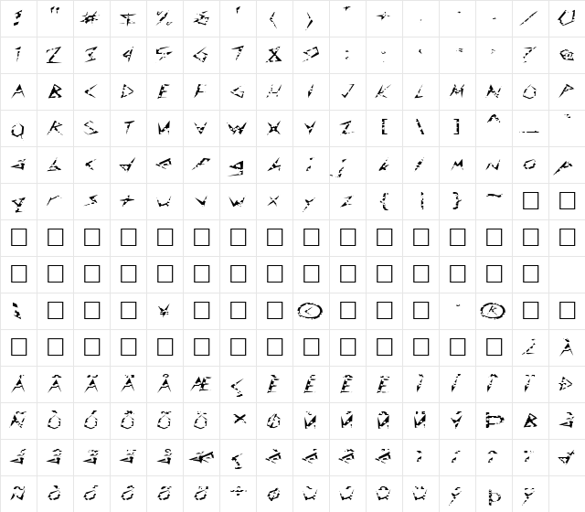 FZ UNIQUE 17 HOLEY EX Normal  glyph index