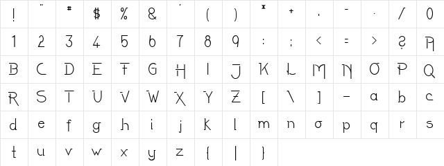 LateNite Regular  glyph index