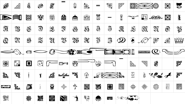 Griffin Regular  glyph index