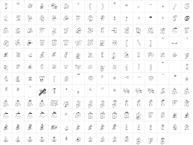 Aerosol Regular  glyph index