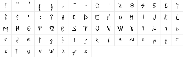 Infestia Regular  glyph index